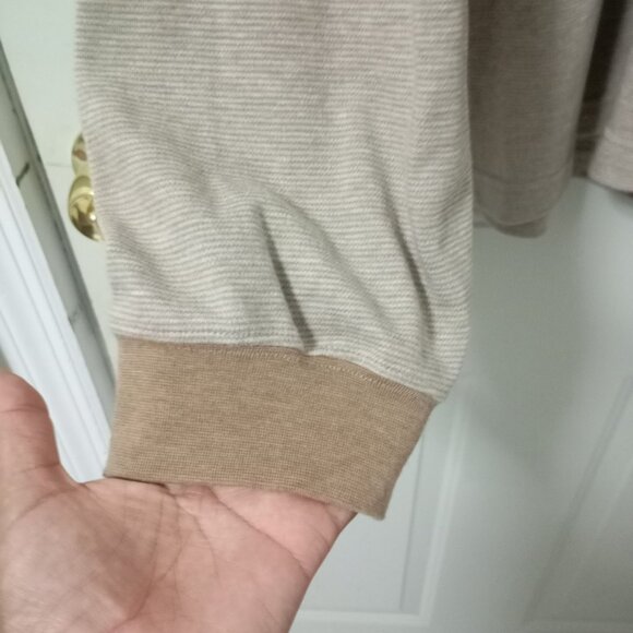 Che©reskin Mens Long Sleeve Polo Shirt Textured Khaki Button Collar Xxl - Picture 8 of 14